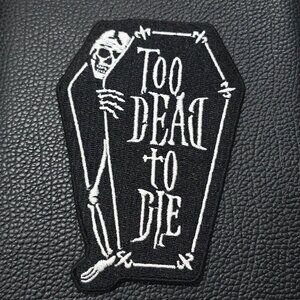 Killstar ✦ Too Dead Patch ✦ Gothic Occult Coffin Skeleton Text Embroidered OS